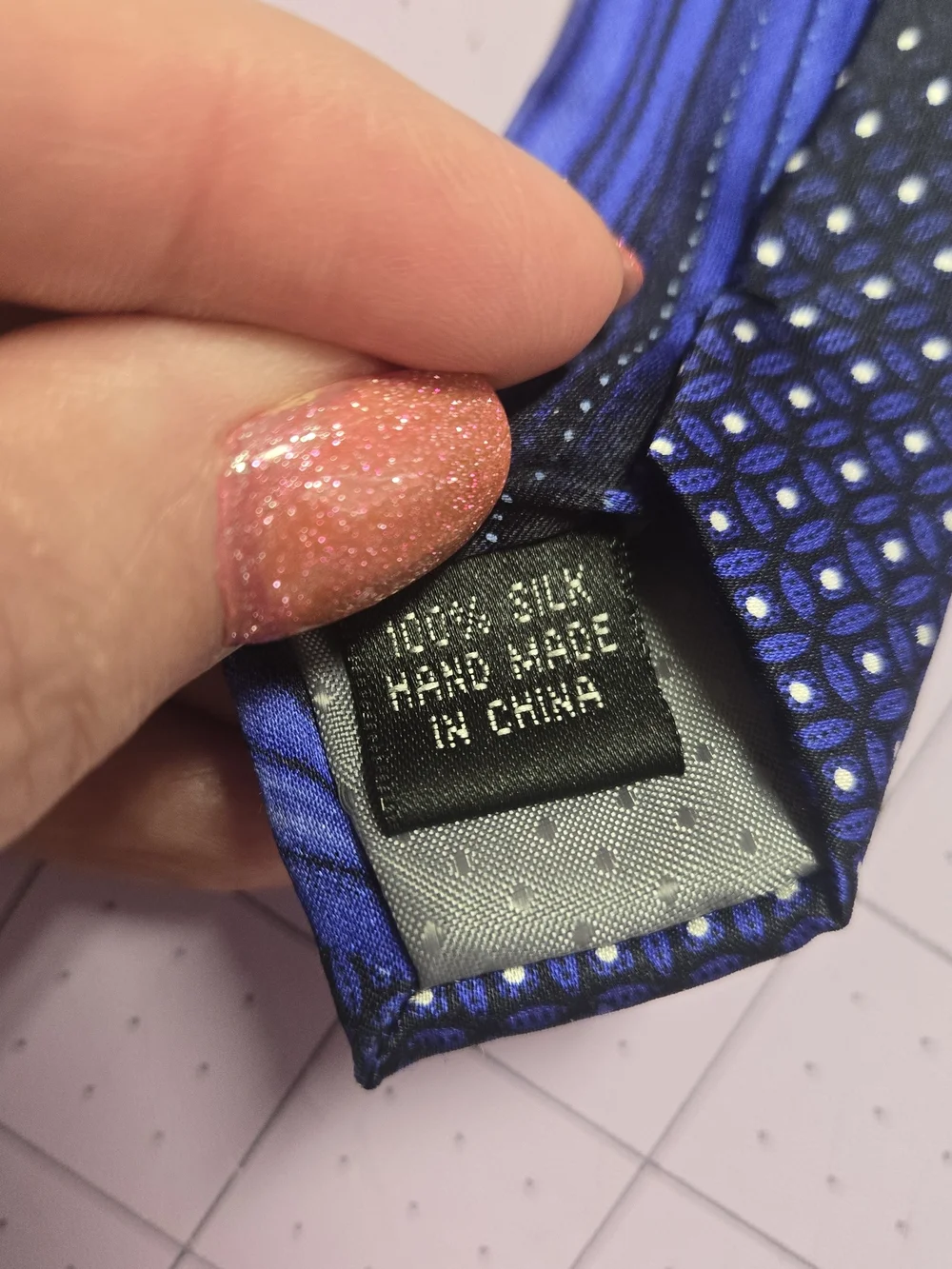 Stacy Adams 100% Silk Blue Black Paisley Men's Necktie 4